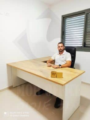 שולחן מטריקס מזכירה רגל עץ לבן