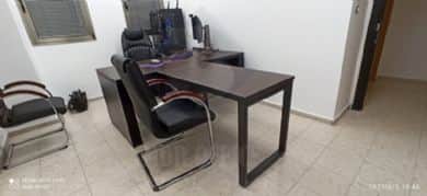 שולחן מנהל ונגה, + T עם ארון צד עובי 45 ממ' מדורג